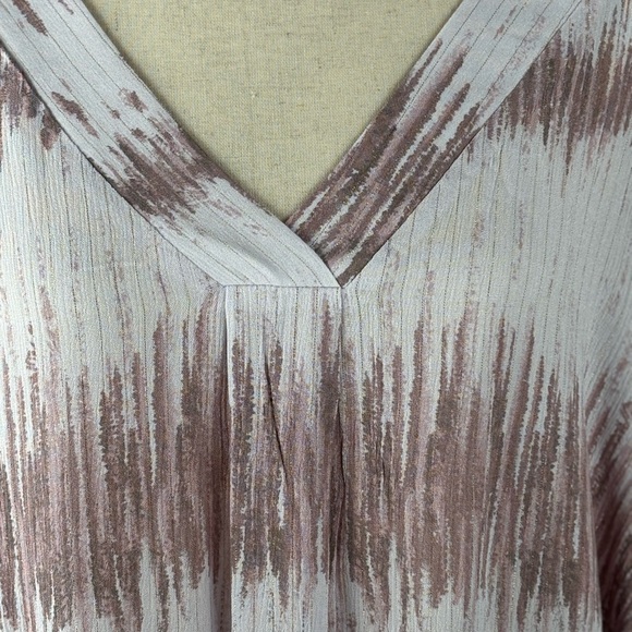 EMILY WONDER Mauve Artsy V Neck Abstract Print Tunic Top Blouse 2X New NWT - Picture 2 of 11